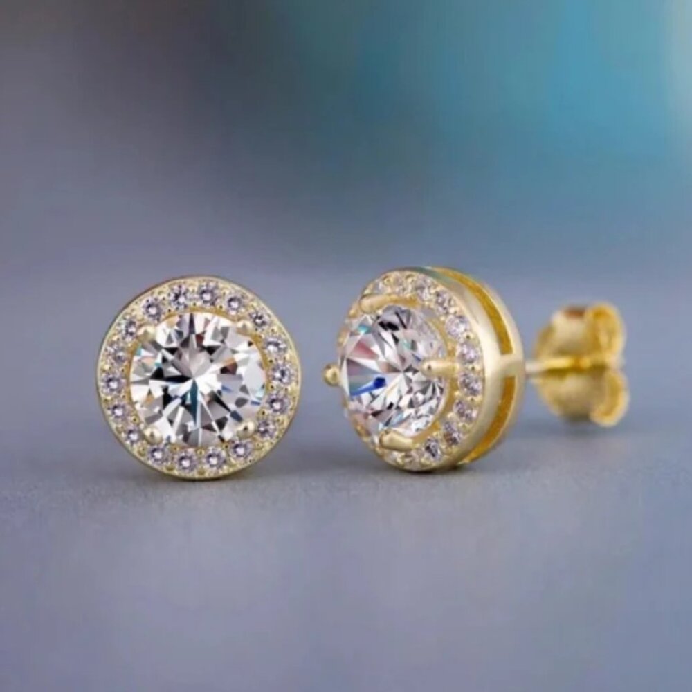 Luxurious 24K Gold Diamond Filled Earrings!